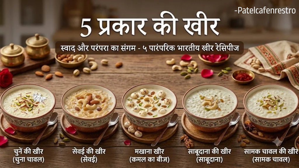 Read more about the article 5 प्रकार की खीर रेसिपी: घर पर बनाएं स्वादिष्ट और आसान खीर