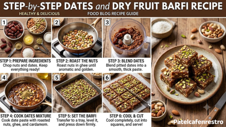 Homemade dry fruit barfi recipe | Step-by-Step dates and Dry Fruit barfi recipe