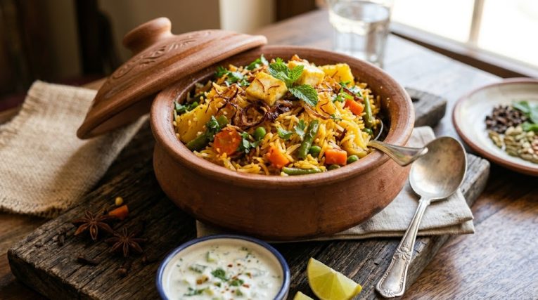 वेज हांडी बिरयानी बनाने की विधि (How to Make Veg Handi Dum Biryani)