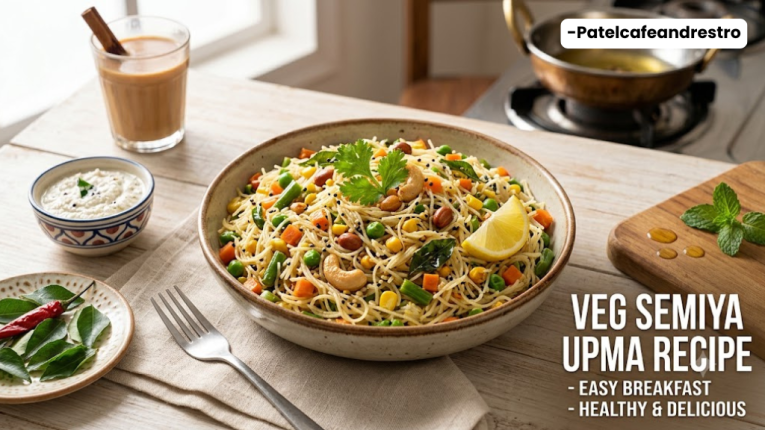 How to make veg semiya Upma | Easy Veg Vermicelli Upma Recipe